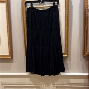 MARTIN GRANT Black Tiered Pleated Midi Skirt